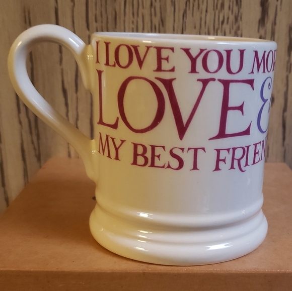 Emma Bridgewater 1/2 Pint Mug I LOVE YOU MORE THAN SHOES LOVE KISSES BEST FRIEND - Picture 5 of 12